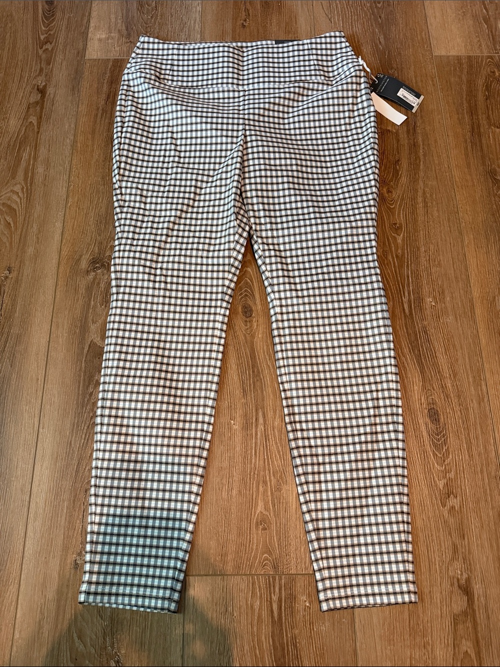 Worthington Black and White Gingham Straight-Leg Pants